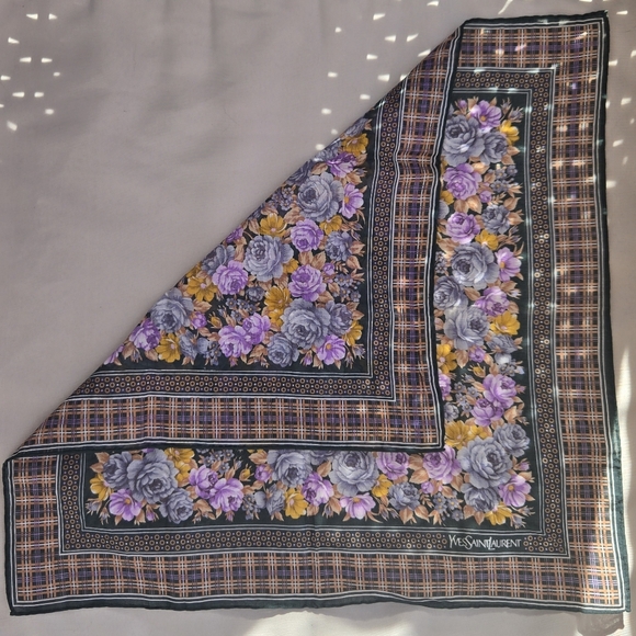 Vintage Yves Saint Laurent Square Scarf - Picture 6 of 6
